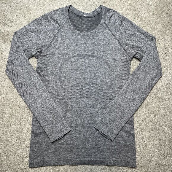 Lululemon Swiftly Tech Shirt Women 8 / 10 Long Sleeve Gray Top Run Yoga Workout - Picture 1 of 11